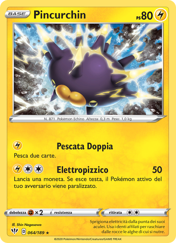 Pincurchin 064/201 — Darkness Ablaze (Italian Pokémon TCG card)