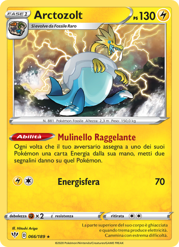 Arctozolt 066/201 — Darkness Ablaze (Italian Pokémon TCG card)