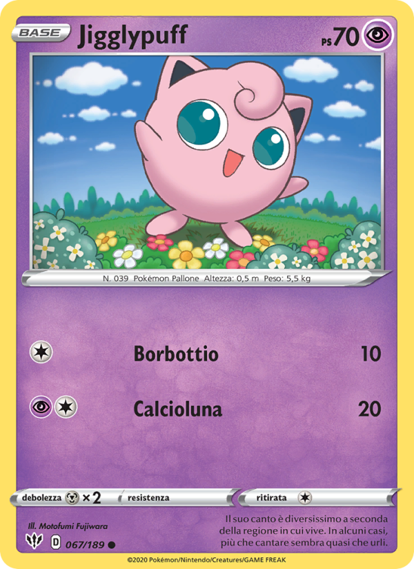 Jigglypuff 067/201 — Darkness Ablaze (Italian Pokémon TCG card)