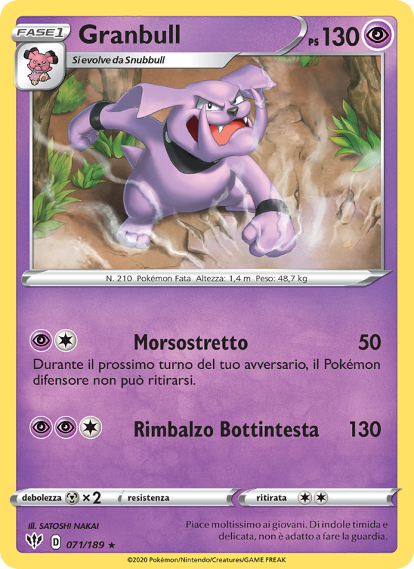 Granbull 071/201 — Darkness Ablaze (Italian Pokémon TCG card)