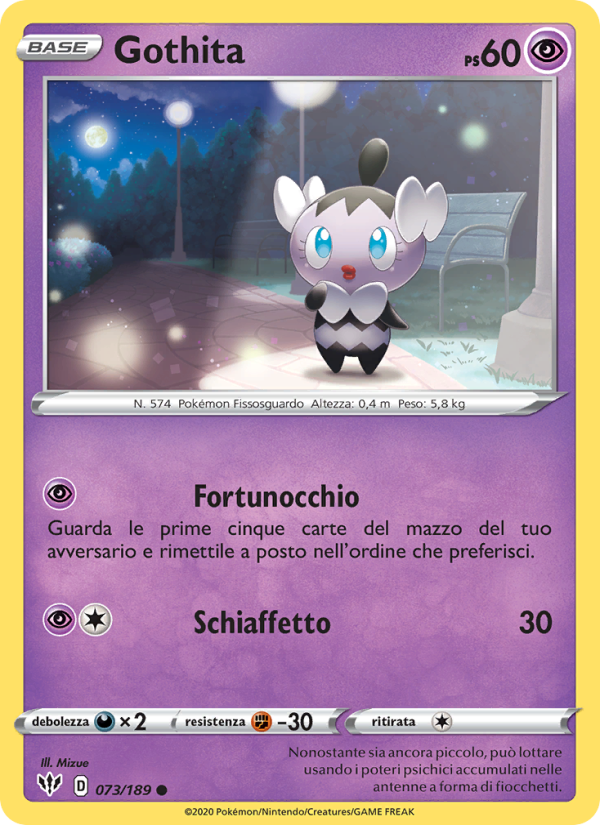 Gothita 073/201 — Darkness Ablaze (Italian Pokémon TCG card)