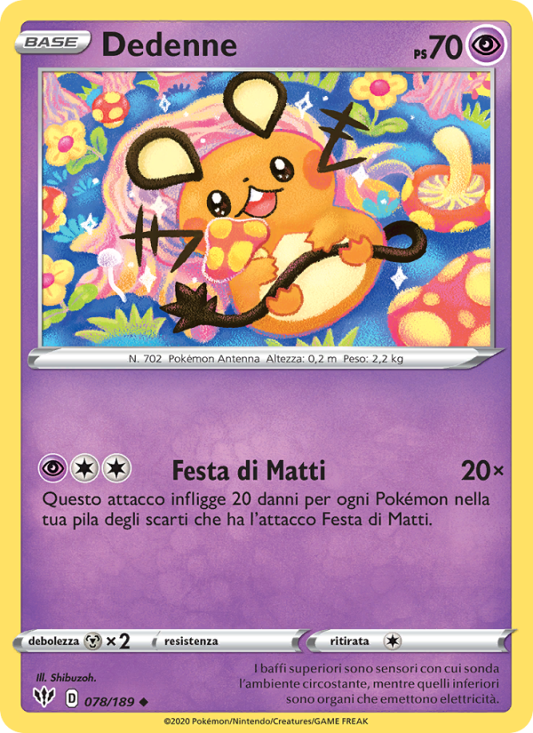 Dedenne 078/201 — Darkness Ablaze (Italian Pokémon TCG card)