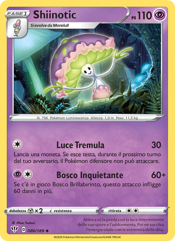 Shiinotic 080/201 — Darkness Ablaze (Italian Pokémon TCG card)