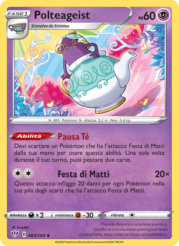 Polteageist 083/201 — Darkness Ablaze (Italian Pokémon TCG card)