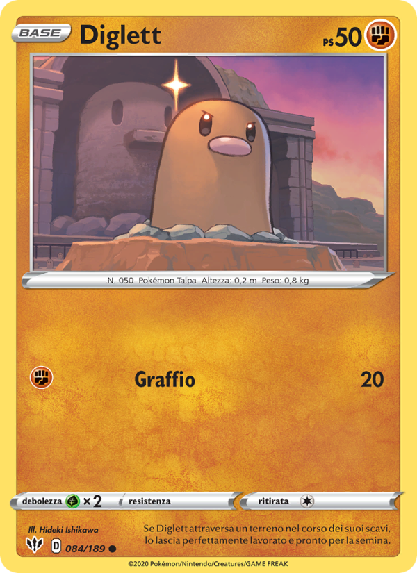 Diglett 084/201 — Darkness Ablaze (Italian Pokémon TCG card)