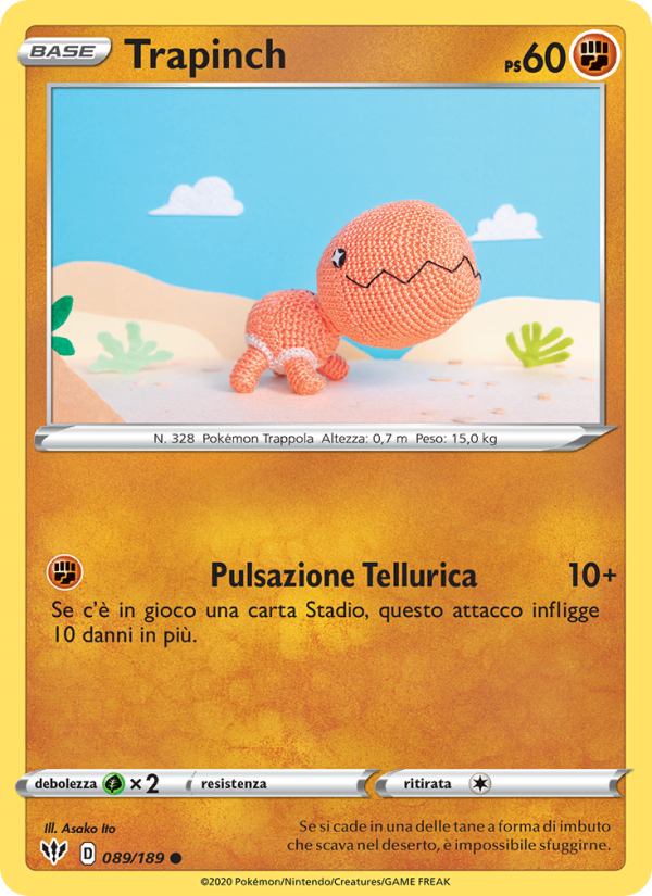 Trapinch 089/201 — Darkness Ablaze (Italian Pokémon TCG card)