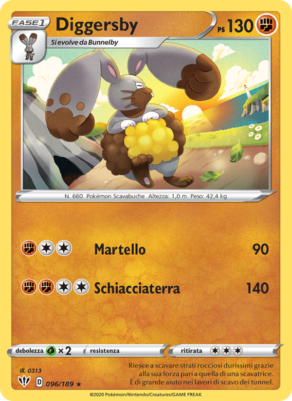 Diggersby 096/201 — Darkness Ablaze (Italian Pokémon TCG card)