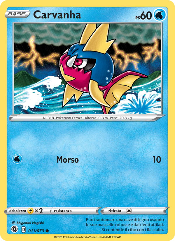 Carvanha 011/80 — Champion's Path (Italian Pokémon TCG card)