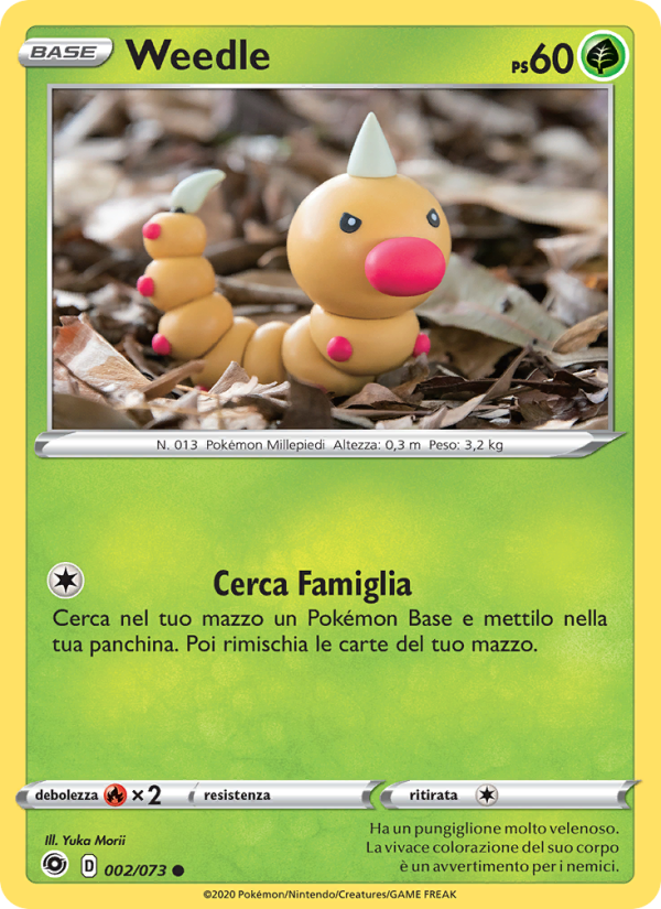 Weedle 002/80 — Champion's Path (Italian Pokémon TCG card)