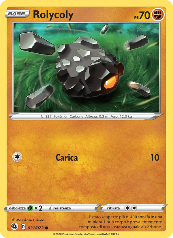 Rolycoly 031/80 — Champion's Path (Italian Pokémon TCG card)