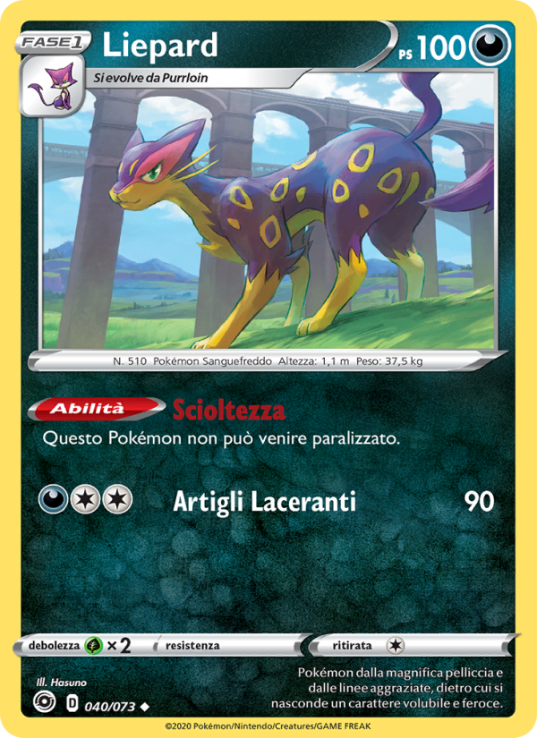 Liepard 040/80 — Champion's Path (Italian Pokémon TCG card)