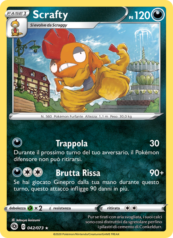 Scrafty 042/80 — Champion's Path (Italian Pokémon TCG card)