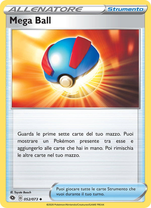 Mega Ball 052/80 — Champion's Path (Italian Pokémon TCG card)