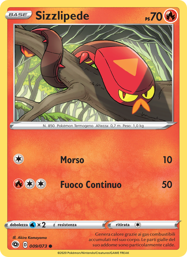 Sizzlipede 009/80 — Champion's Path (Italian Pokémon TCG card)