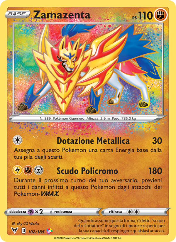 Zamazenta 102/203 — Vivid Voltage (Italian Pokémon TCG card)