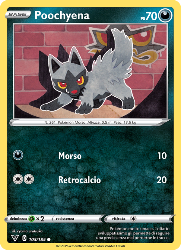 Poochyena 103/203 — Vivid Voltage (Italian Pokémon TCG card)
