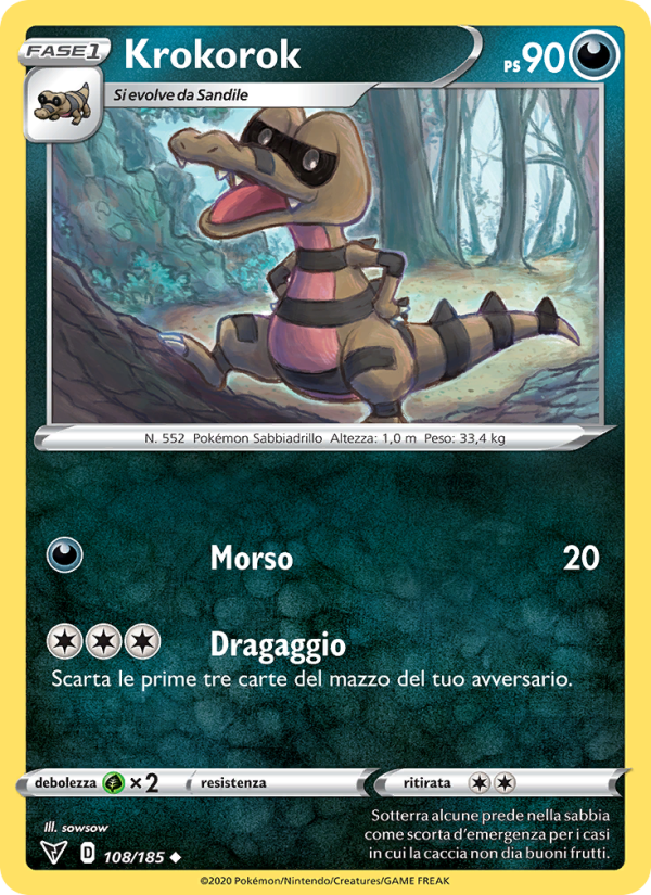 Krokorok 108/203 — Vivid Voltage (Italian Pokémon TCG card)