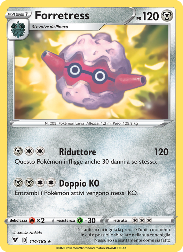 Forretress 114/203 — Vivid Voltage (Italian Pokémon TCG card)