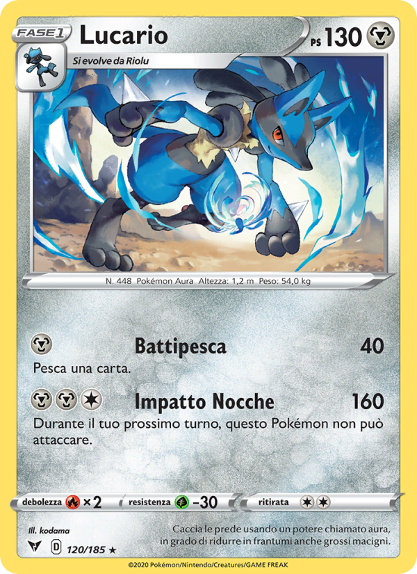 Lucario 120/203 — Vivid Voltage (Italian Pokémon TCG card)