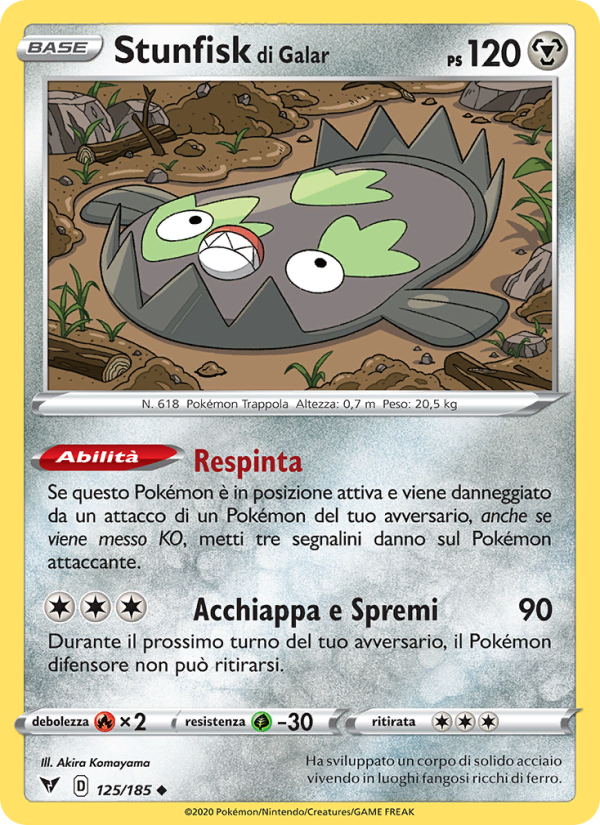 Stunfisk di Galar 125/203 — Vivid Voltage (Italian Pokémon TCG card)