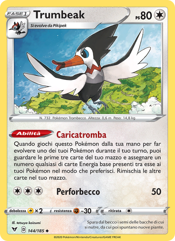 Trumbeak 144/203 — Vivid Voltage (Italian Pokémon TCG card)