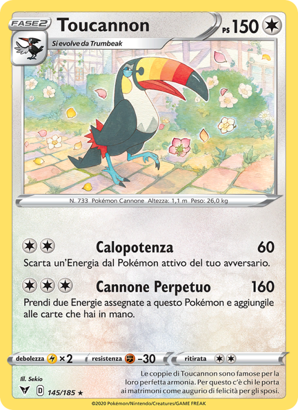 Toucannon 145/203 — Vivid Voltage (Italian Pokémon TCG card)