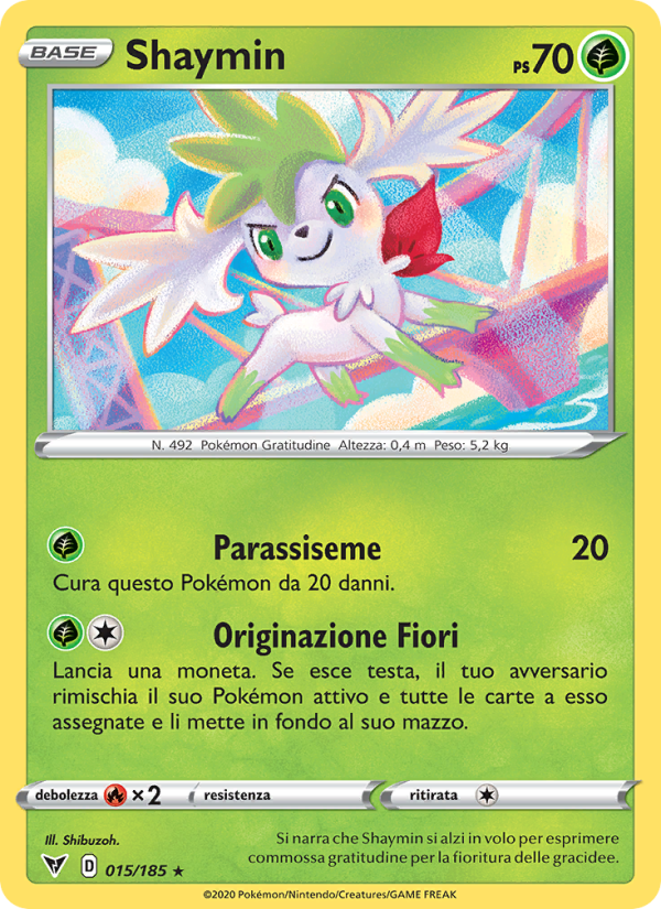 Shaymin 015/203 — Vivid Voltage (Italian Pokémon TCG card)