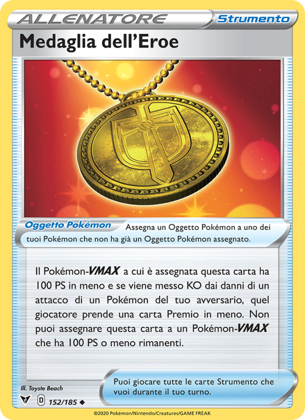 Medaglia dell'Eroe 152/203 — Vivid Voltage (Italian Pokémon TCG card)