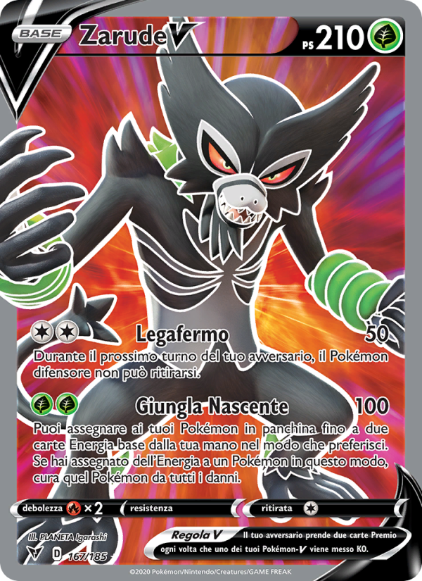 Zarude V 167/203 — Vivid Voltage (Italian Pokémon TCG card)