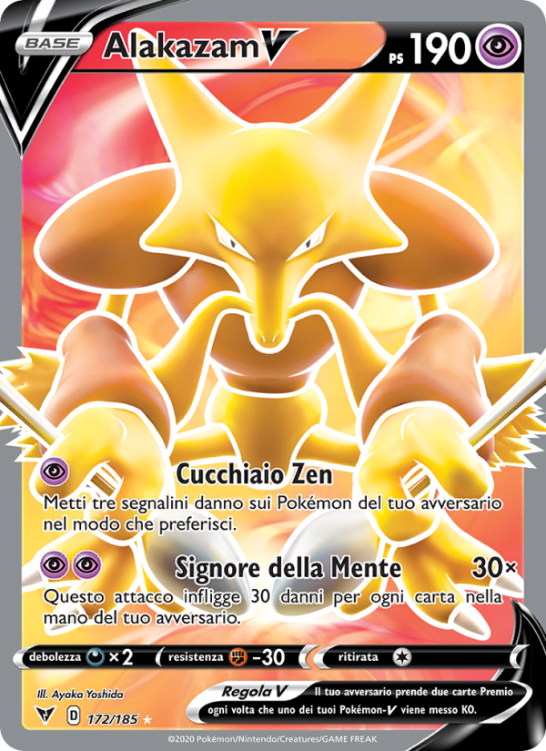 Alakazam V 172/203 — Vivid Voltage (Italian Pokémon TCG card)