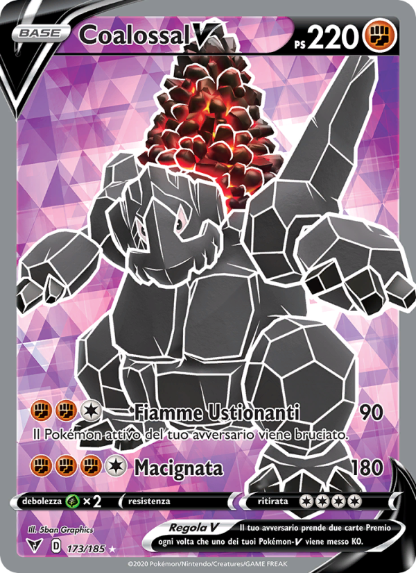 Coalossal V 173/203 — Vivid Voltage (Italian Pokémon TCG card)