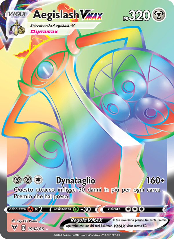 Aegislash VMAX 190/203 — Vivid Voltage (Italian Pokémon TCG card)