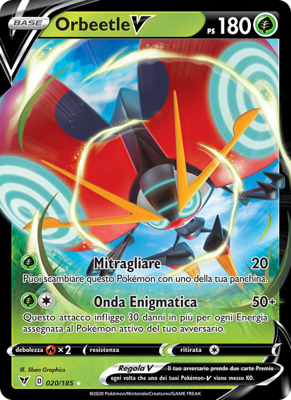 Orbeetle V 020/203 — Vivid Voltage (Italian Pokémon TCG card)