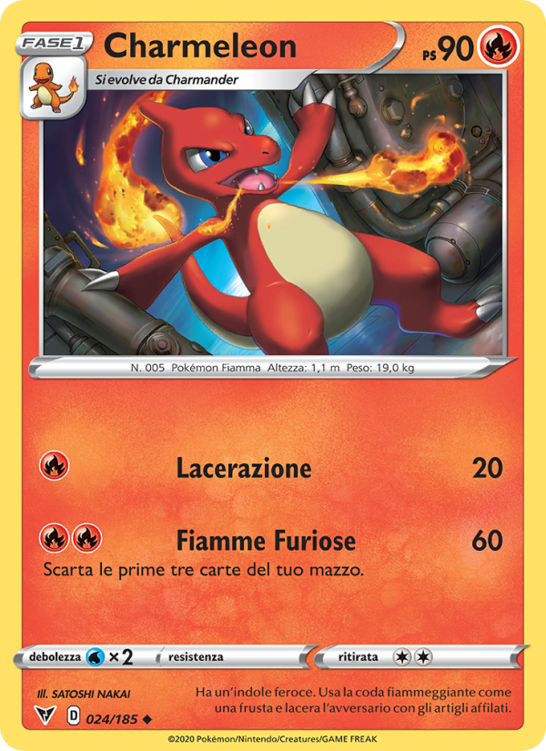 Charmeleon 024/203 — Vivid Voltage (Italian Pokémon TCG card)