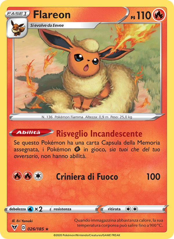 Flareon 026/203 — Vivid Voltage (Italian Pokémon TCG card)