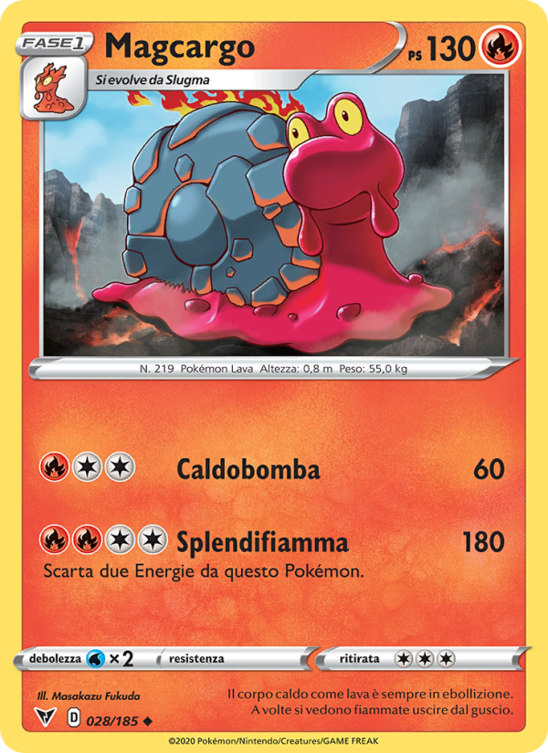 Magcargo 028/203 — Vivid Voltage (Italian Pokémon TCG card)