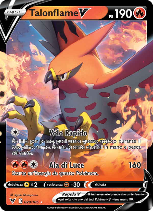 Talonflame V 029/203 — Vivid Voltage (Italian Pokémon TCG card)