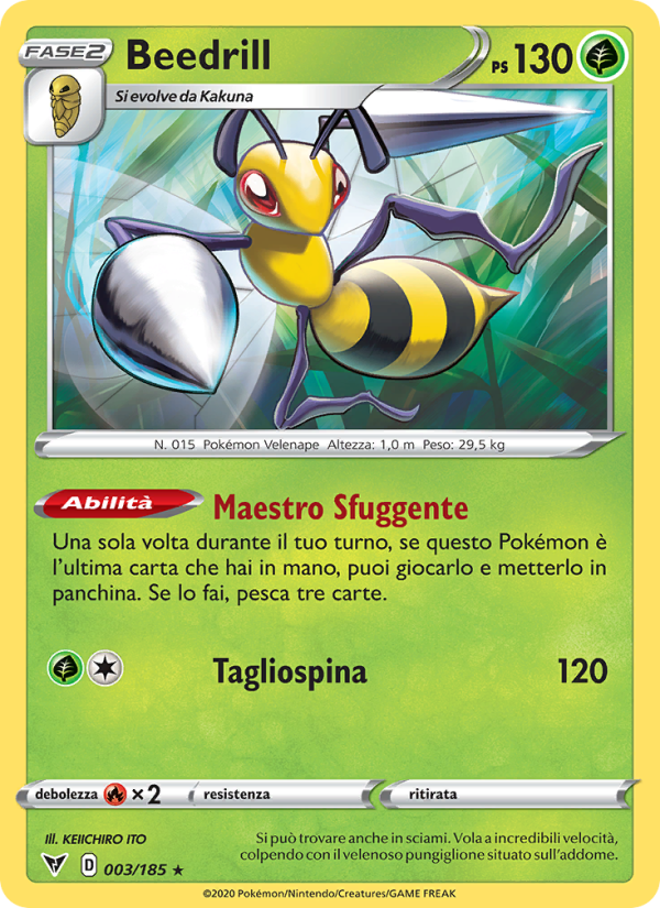 Beedrill 003/203 — Vivid Voltage (Italian Pokémon TCG card)