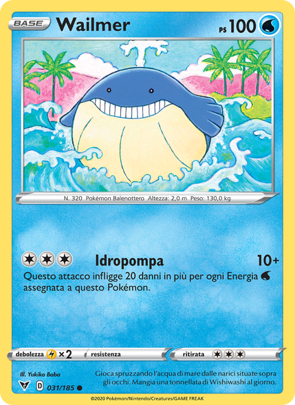 Wailmer 031/203 — Vivid Voltage (Italian Pokémon TCG card)