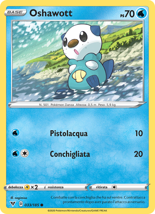 Oshawott 033/203 — Vivid Voltage (Italian Pokémon TCG card)
