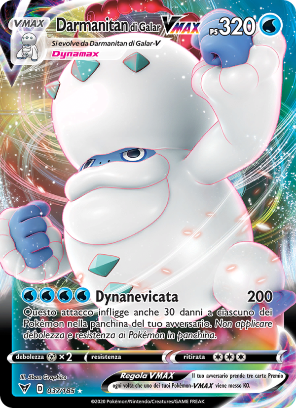 Darmanitan di Galar VMAX 037/203 — Vivid Voltage (Italian Pokémon TCG card)