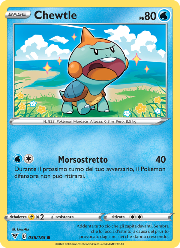 Chewtle 038/203 — Vivid Voltage (Italian Pokémon TCG card)