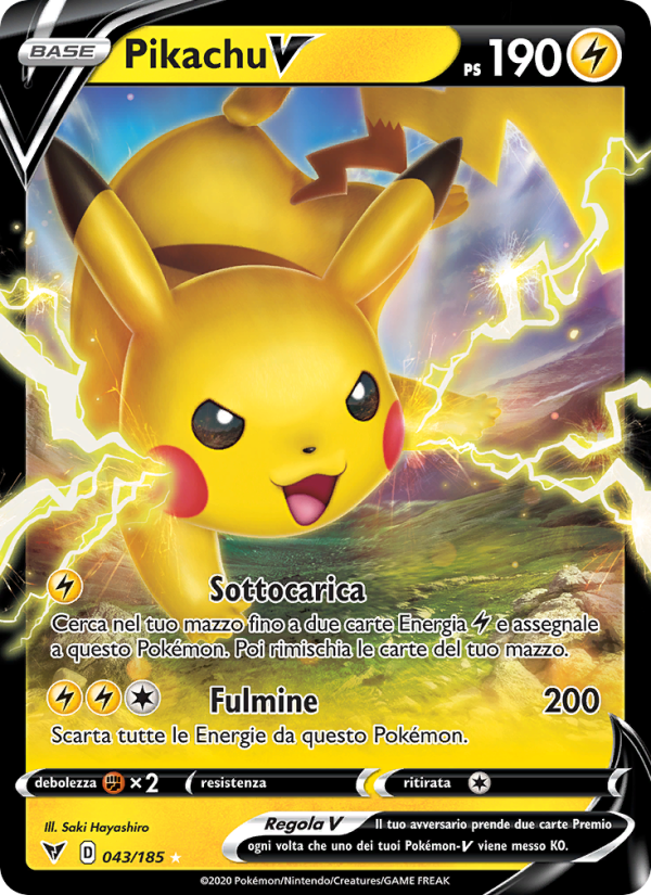Pikachu V 043/203 — Vivid Voltage (Italian Pokémon TCG card)