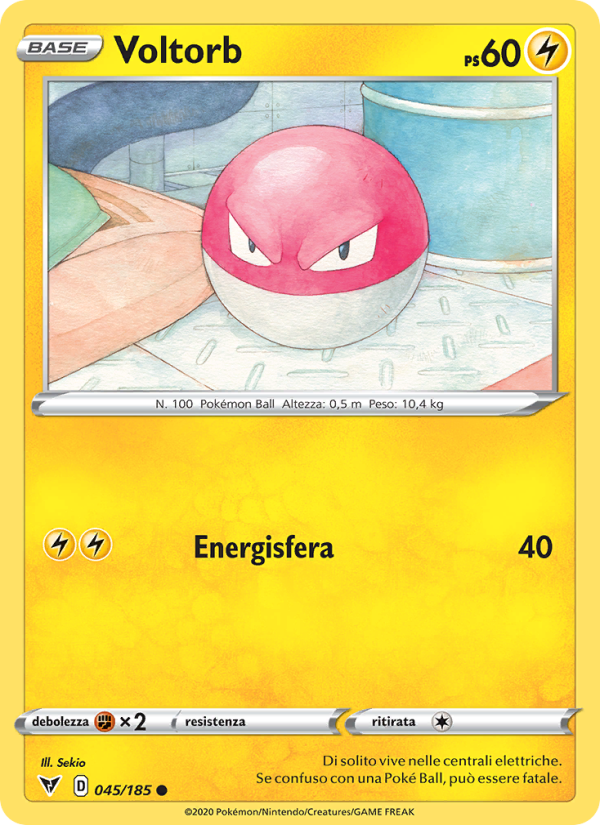 Voltorb 045/203 — Vivid Voltage (Italian Pokémon TCG card)