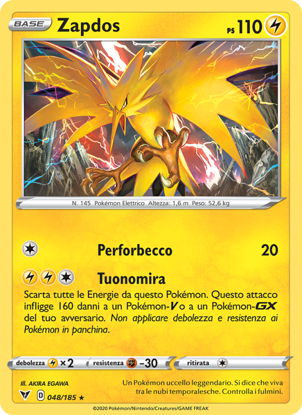 Zapdos 048/203 — Vivid Voltage (Italian Pokémon TCG card)