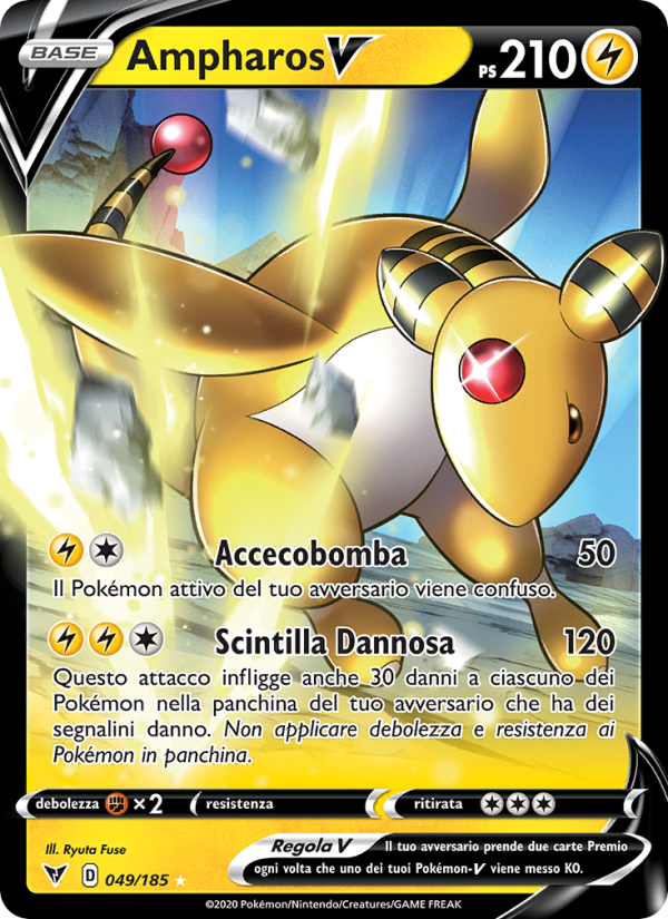 Ampharos V 049/203 — Vivid Voltage (Italian Pokémon TCG card)