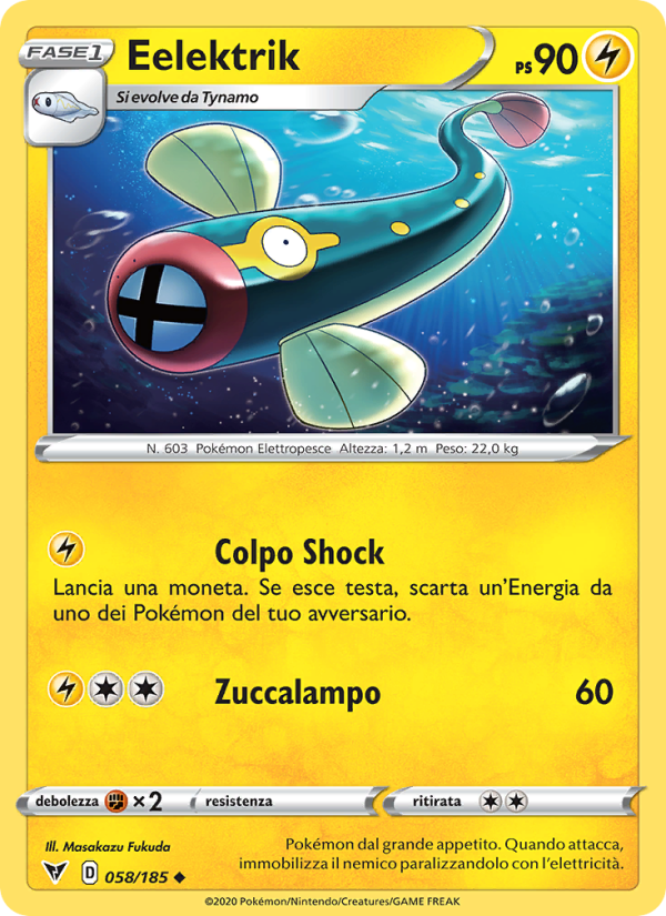 Eelektrik 058/203 — Vivid Voltage (Italian Pokémon TCG card)