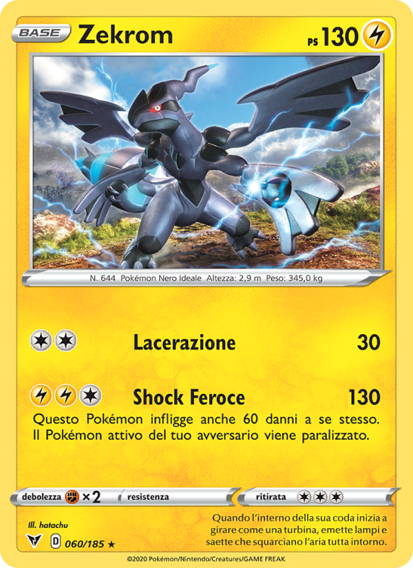 Zekrom 060/203 — Vivid Voltage (Italian Pokémon TCG card)