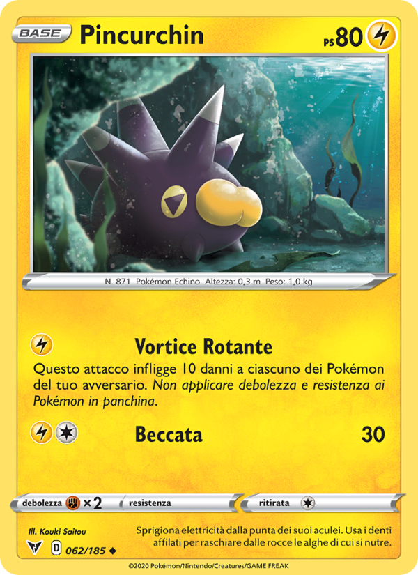 Pincurchin 062/203 — Vivid Voltage (Italian Pokémon TCG card)
