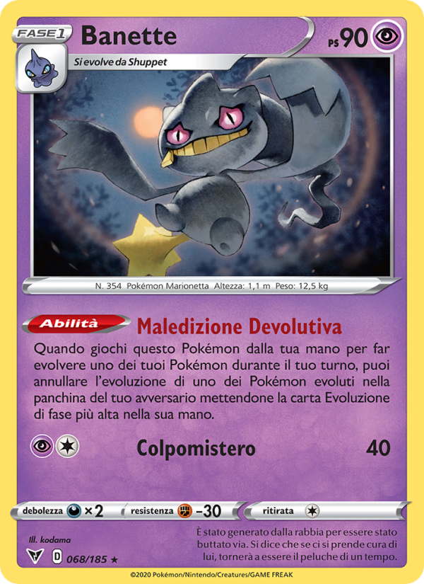 Banette 068/203 — Vivid Voltage (Italian Pokémon TCG card)